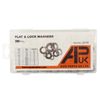 350pc Assorted Metal Flat Lock Spring Washers Box M6 M8 M10 1/4 5/16 3/8 Sizes