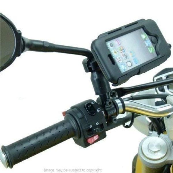 BUYBITS Waterproof iPhone 5 Tough Case Motorcycle Mirror Stem Mount (sku 16185)