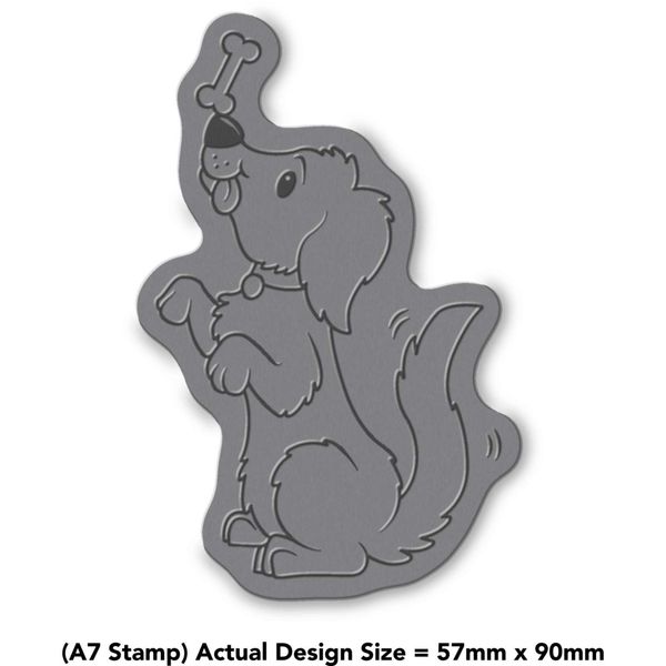 A7 'Dog With A Bone' Unmounted Rubber Stamp (RS00037016)