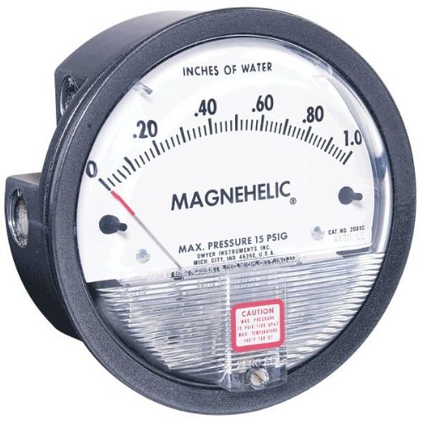 Dwyer® Magnehelic® Differential Pressure Gage, 2002,: 0-2" w.c.