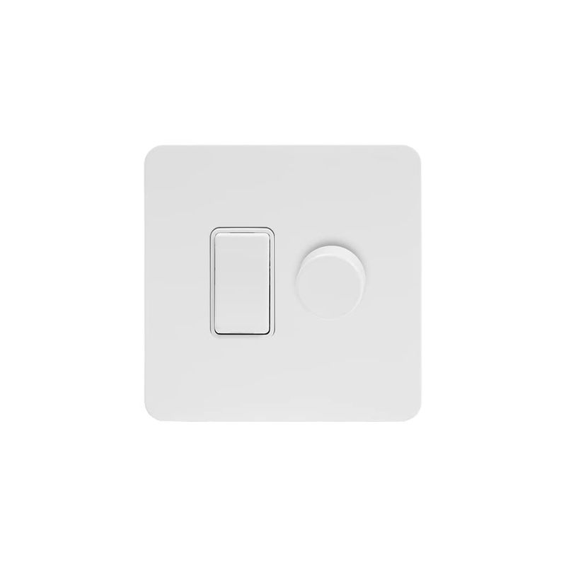 Soho Lighting Flat Plate White Metal dimmer and Rocker Switch Combo Blk ...