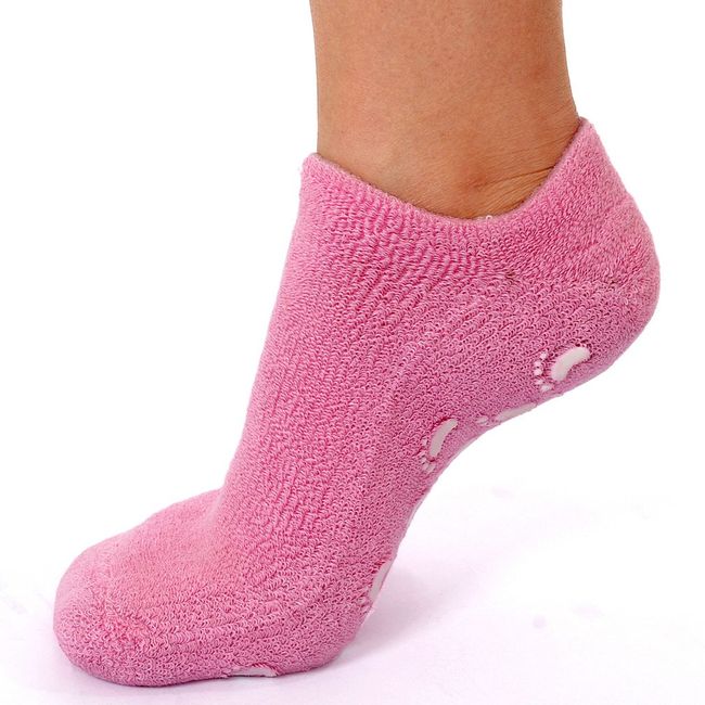 EMILYSTORES Pink Moisturize Soften Repair Cracked Skin Moisturizing Treatment Full Gel Jojoba Oil Vitamin E Spa Socks 1Pair