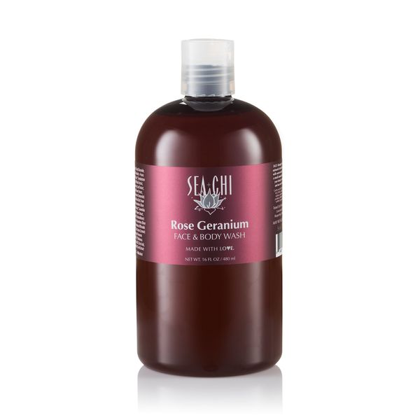 Rose Geranium Face and Body Wash 16oz/480ml