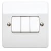 MK K4873WHI 10A Triple Single Pole 2-Way Plate Switch