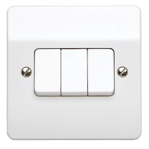 MK K4873WHI 10A Triple Single Pole 2-Way Plate Switch