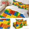 3pcs Funny Dot Building Blocks Comforter Set Colorful Bricks Thin Bedding Set