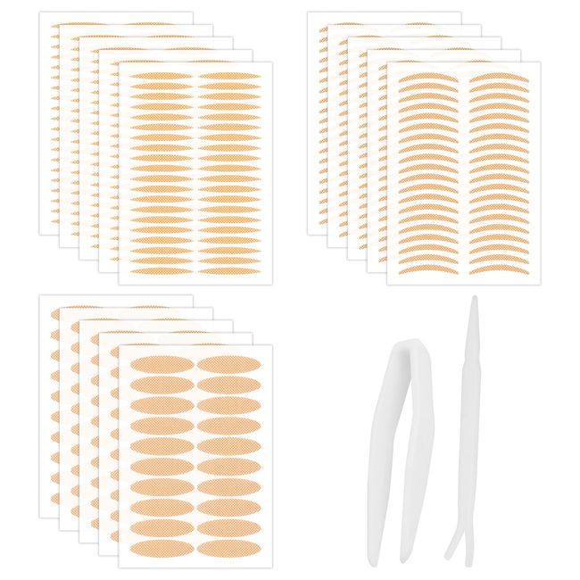 Laughhe 600 Stück Schlupflider Stripes, Double Eyelid Tape Augenlid Stripes, Unsichtbares Eyelid Lifting Stripes Wasserdicht Schlupflid-Tape Streifen Augenlid-Tape mit Gabelstangen Pinzette