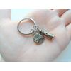 Bronze Lighthouse Charm Keychain with Pinky Promise Charm, Couples Keychain