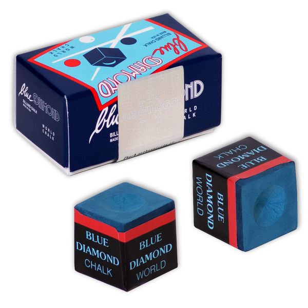 Blue Diamond Billiard Chalk w/Certilogo Protection 2 pcs