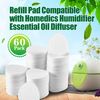 60 Pack White Refill Pads Compatible with Homedics Humidifier Essential Oil Diffuser Replacement Microfiber Triangle Tray Pads