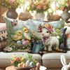 Easter Bunny Soft Pillow Covers for Spring Decoration and Easter Decoration