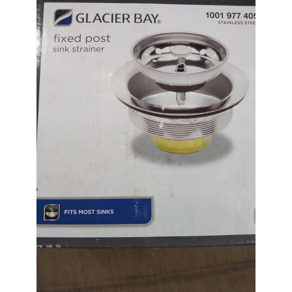 NEW Glacier Bay Fixed Post Sink Strainer STAINLESS STEEL 7043-103SS