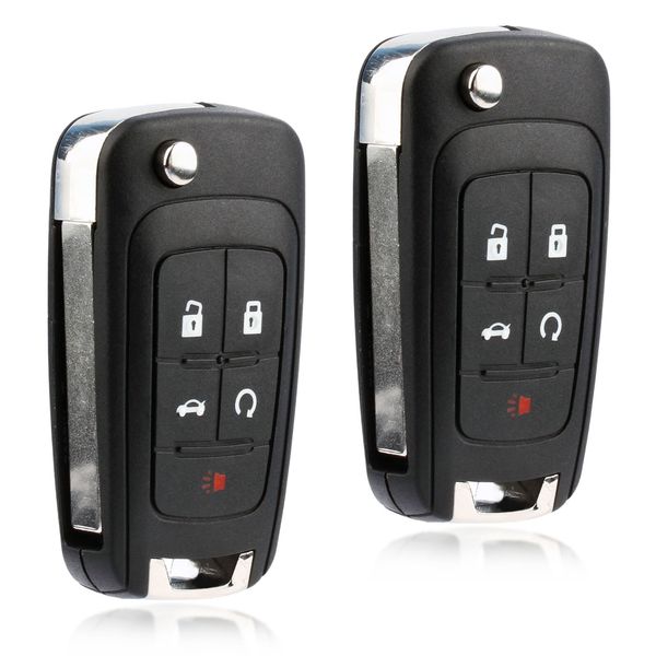 2 Keyless Entry Remote 5BTN Key Fob for 2014 2015 2016 Chevrolet Malibu (PEPS)