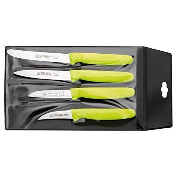 Giesser Koch-/Gemüsemesser-Set 4 teilig Limette, Made in Germany