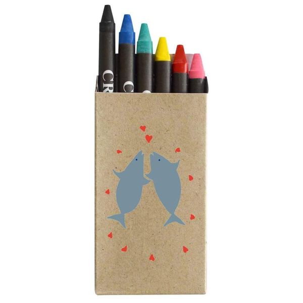 Azeeda 'Fish Doing a Valentines Dance' Coloured Crayon Set (CY00026243)