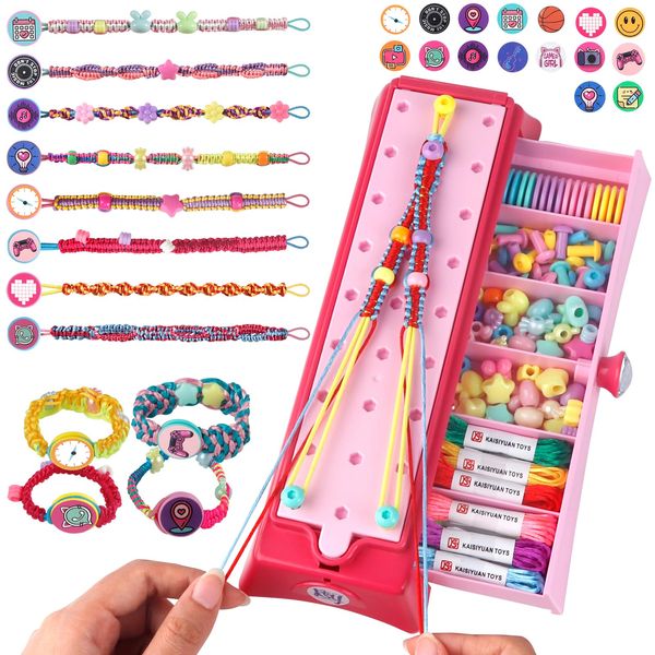 Friendship Bracelet Making Kit for Girls: Arts and Crafts String Maker Kit for Kids Ages 8-12, DIY Bracelet Kits Travel Activity Set, Xmas Birthday Gifts for Teen Girls Ages 6 7 8 9 10 11 12 Year Old