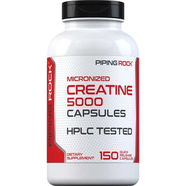 Creatine Monohydrate Capsules | 5g Pills | Micronized | Non-GMO | by Piping Rock