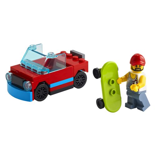 LEGO City Skater 30568 Minifigure with Skateboard and Car