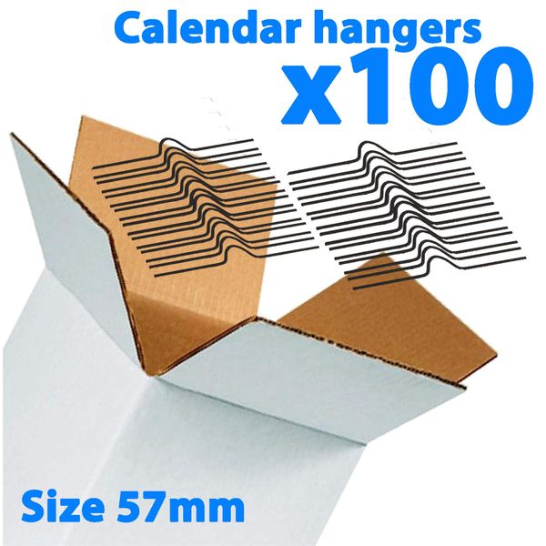 Galaxy 57mm Calendar Wire Hangers x 100 - Black