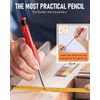 3 Pack Carpenter Pencil with Sharpener, Mechanical Carpenter Pencils with 39 Ref