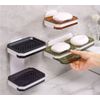 1‑Piece Wall‑Mounted Double Layer Soap Dish – Shower Holder with Drain Tray