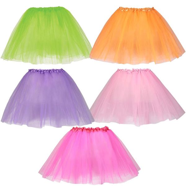 Dress Up America Tutu Multipack for Girls - Five Color Pack of Princess Tutu Skirts for Kids - Three-Layered Tulle Ballet Skirts Multicolored