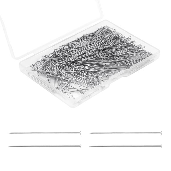 500pcs 26mm Sewing Pins, Straight Pins Wig Pins Stainless Steel Tailor Needles Head Pins Fine Straight Satin Pin for Quilting Jewelry Crafts Sewing Projects