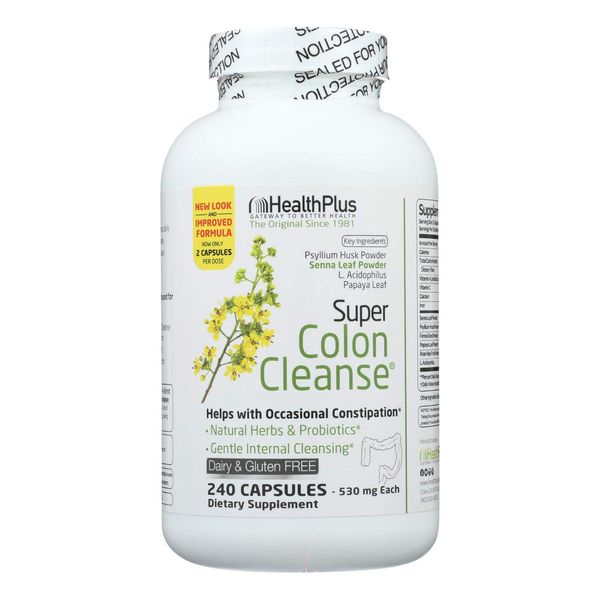 Health Plus Super Colon Cleanse: 10-Day Cleanse -Detox | 18 Cleanses, 720 Capsules, Package may vary