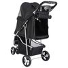 Foldable Pet Stroller 3 Wheels Cat Dog Stroller with Storage Basket Cup Holder