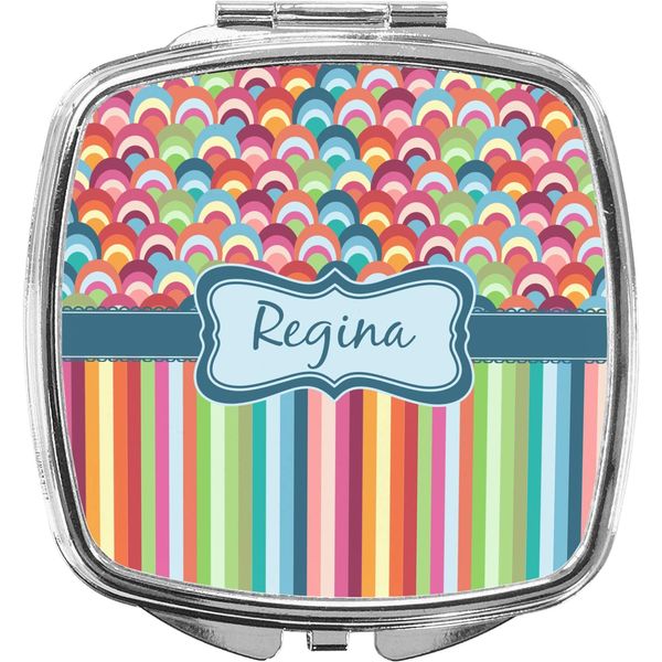 YouCustomizeIt Personalized Retro Scales & Stripes Compact Makeup Mirror