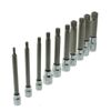 10pc XZN 12 Point MM Triple Square Spline Bit Socket Set Tamper Proof Long Reach