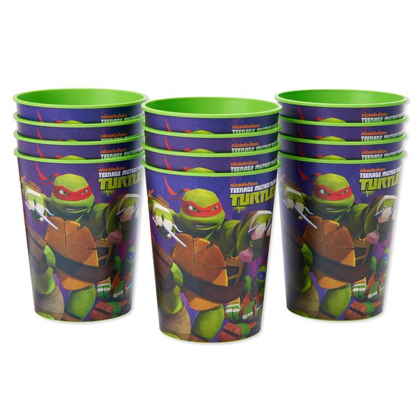 American Greetings Teenage Mutant Ninja Turtle (TMNT) Party Supplies, 16 oz. Reusable Plastic Party Cup (12-Count)