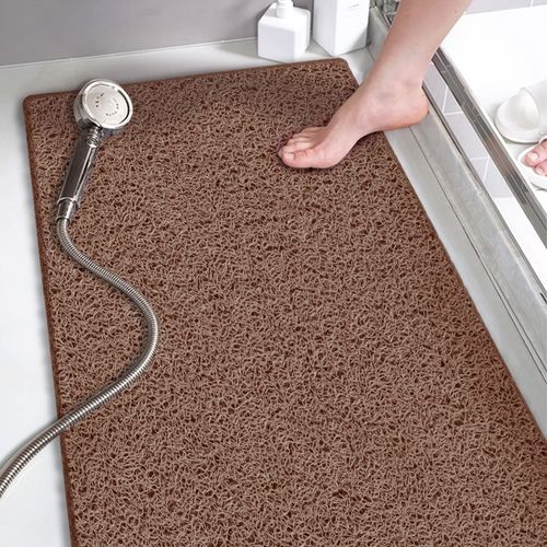 Non Slip Bathtub Mat, 15.7× 36 Inch, Bath Mat for Textured Tub Surface, Loofah Mats for Shower and Bathroom, Quick Drying, Brown