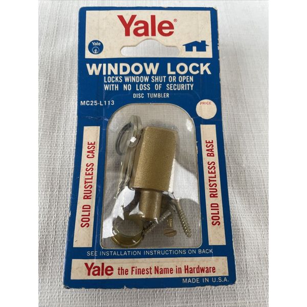 NOS Heavy Duty Keyed Yale Window Lock MC25-L113 For Double Hung/Sliding Windows