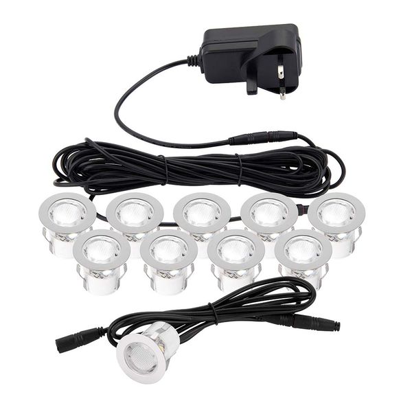 KiOS Pack of 10 x 30mm LED Deck Lights