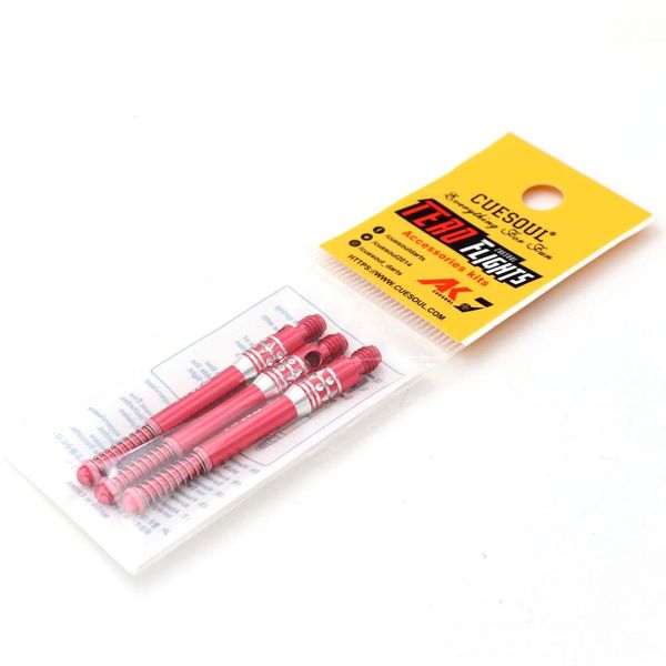 CUESOUL TERO AK7 Aluminum Dart Shafts Red Built-in Spring Telescopic for Steel Tip Darts and Soft Tip Darts,Set of 3 pcs