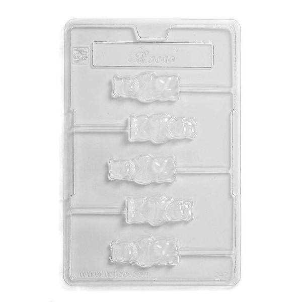Teddy Bear Lolly Chocolate Mould 5 Cavity x 5