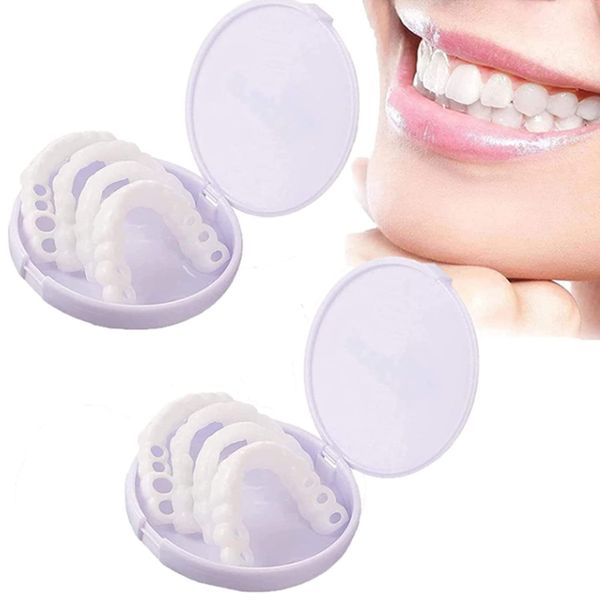 Teeth, Dentures, White Teeth, Instant Dentures, Simple Tooth, False Teeth, Instant Smile Teeth, 2 Pairs Top and Bottom Teeth