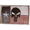 TEXAS FLAG SKULL TACTICAL ARMY COMBAT MORALE DESERT EMBROIDERED HOOK PATCH