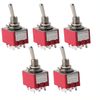 5Pcs 2 Position Toggle Switch 3PDT 9 Pin 6mm ON/ON Switch 2A/250VAC 5A/125VAC