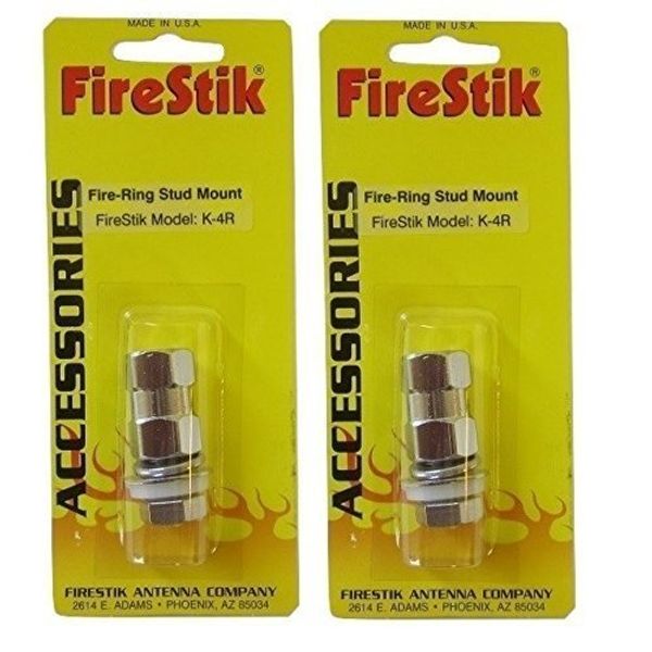 FireStick LOT of 2 FIRESTIK K-4R CB Radio Antenna FIRERING Stud Mount