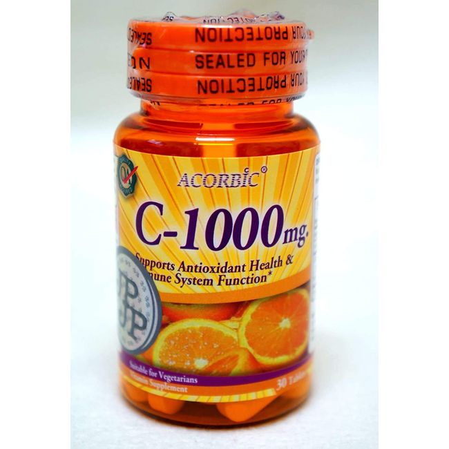 30 Pills Acorbic C 1000 Mg Vittamin C Supplement Bright Clear Faster Whitening Ascorbic Acid