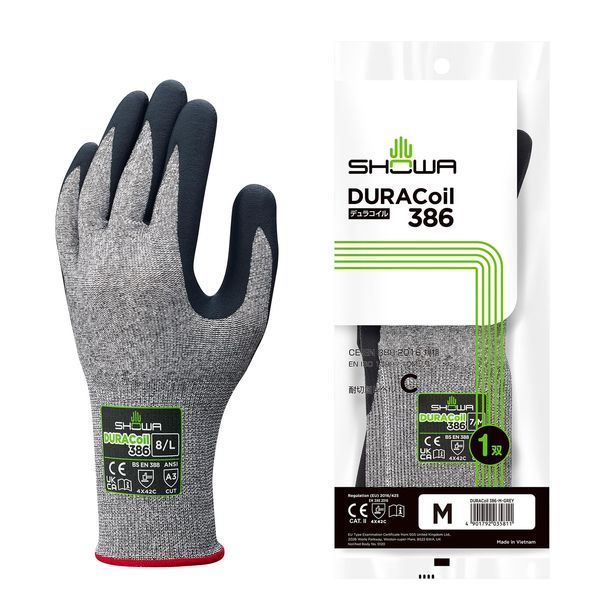 Showa Gloves [Cut Resistant Gloves] DURACoil 386 Duracoil 386 M Size 1 Pair