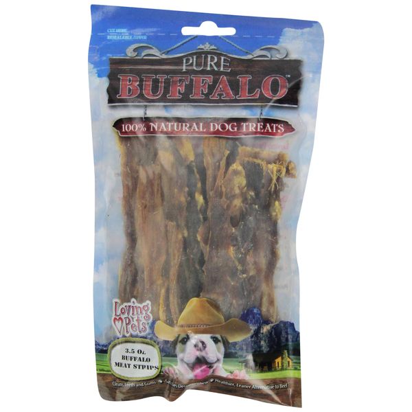 Loving Pet Pure Buffalo Meat Jerky Strips, Dog Treat, 3.5-Ounce