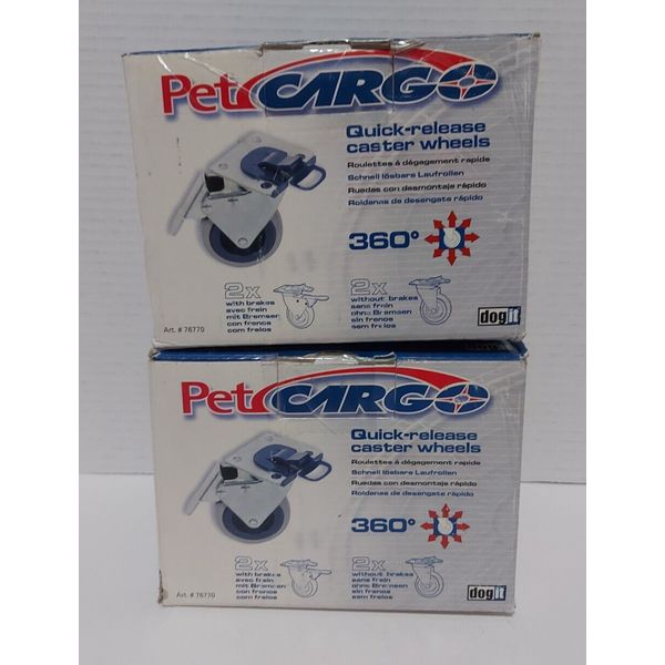 Pet Cargo Quick Release Caster Wheels for Pet Carrier x 4  OPEN BOX NEW