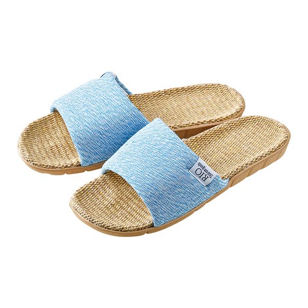 Livheart 12232-61 Slippers, Rio Mix, Sky Blue, Size L, 9.8 - 10.6 inches (25 - 27 cm), Linen, Hand Wash, Outdoor Shoes