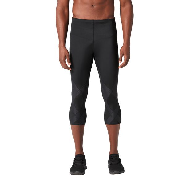 CW-X Men's Stabilyx Joint Support 3/4 Compression Tight, Black, Large