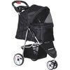 Dog Stroller 3 Wheels Foldable Cat Pet Stroller with Storage Basket & Cup Holder