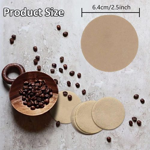 600Pcs Coffee Filters Papers Round Micro Coffee Maker Micro Paper Filters Replacement Paper Replacement Fits for Aerobie Aeropress Coffee and Espresso Makers 64mm