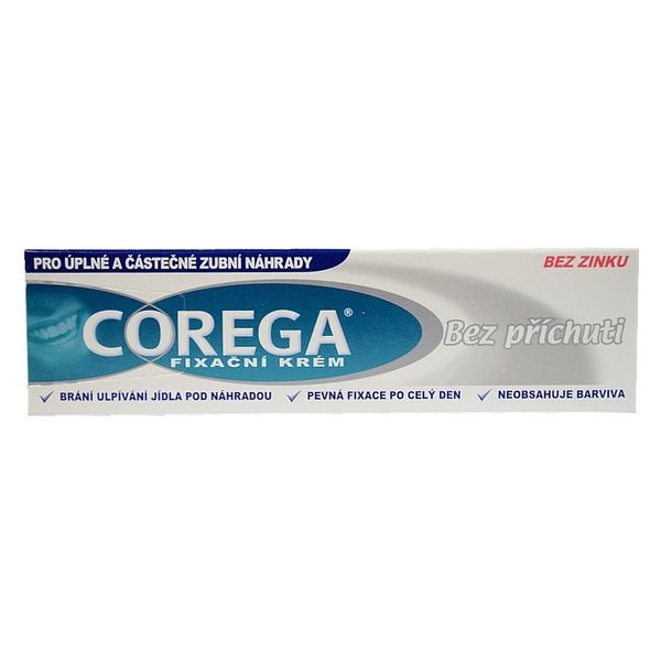 Corega Denture Adhesive Cream Flavorless Zinc Free 40 g